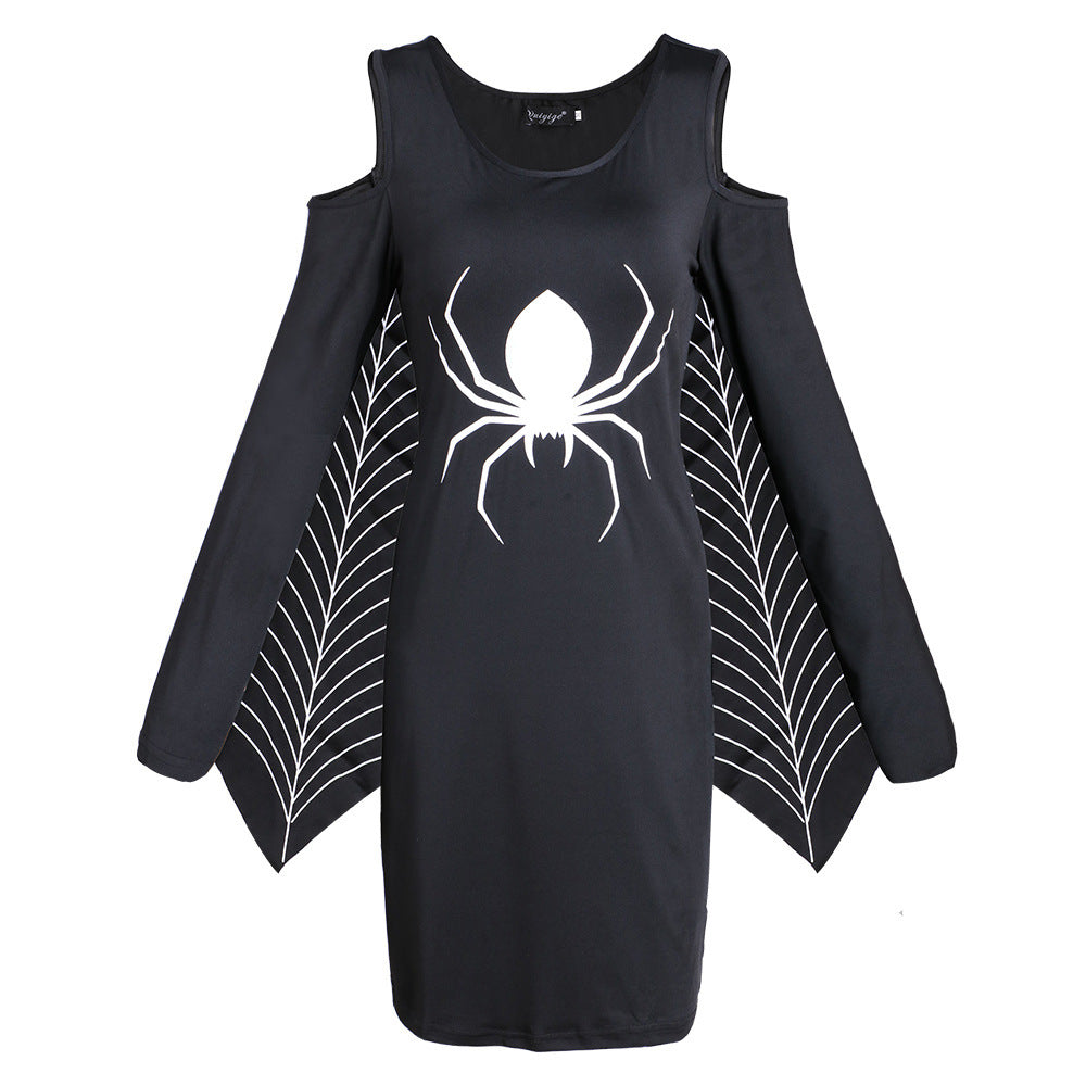 Women’s gothic spider halloween dress - mini costume outfit