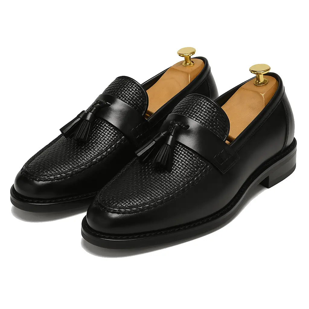Tassel Loafers Men Woven Elegant Slip-On Design