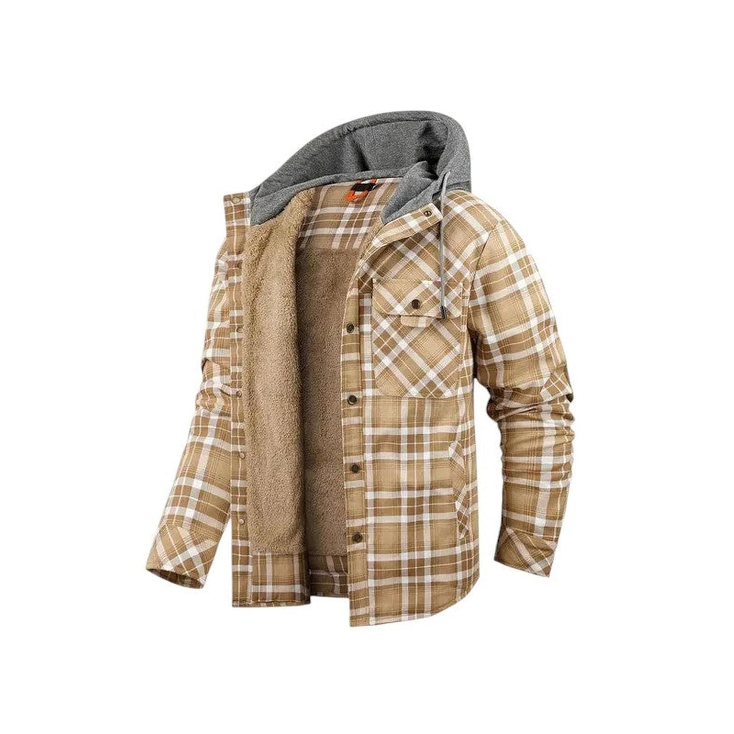 Hooded checked jacket for men