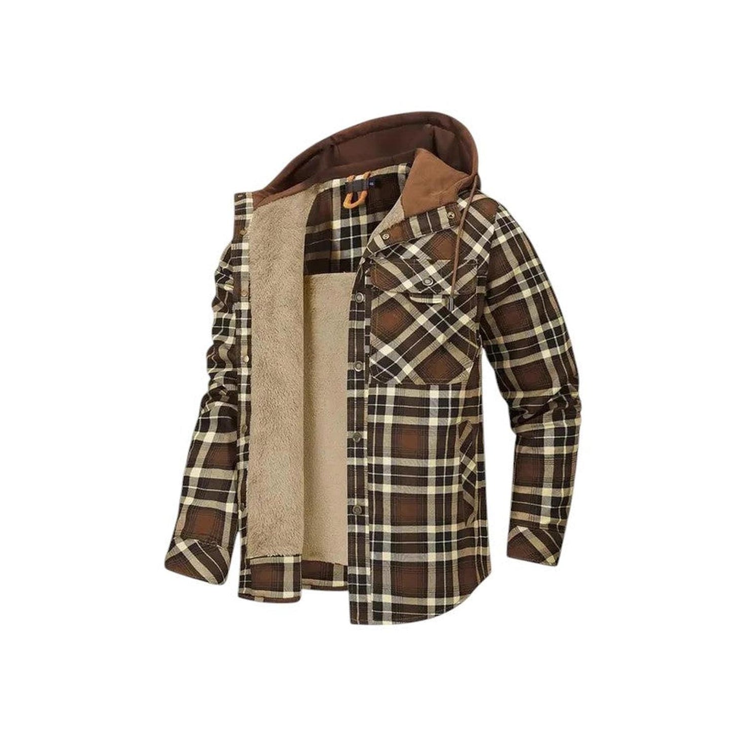 Hooded checked jacket for men