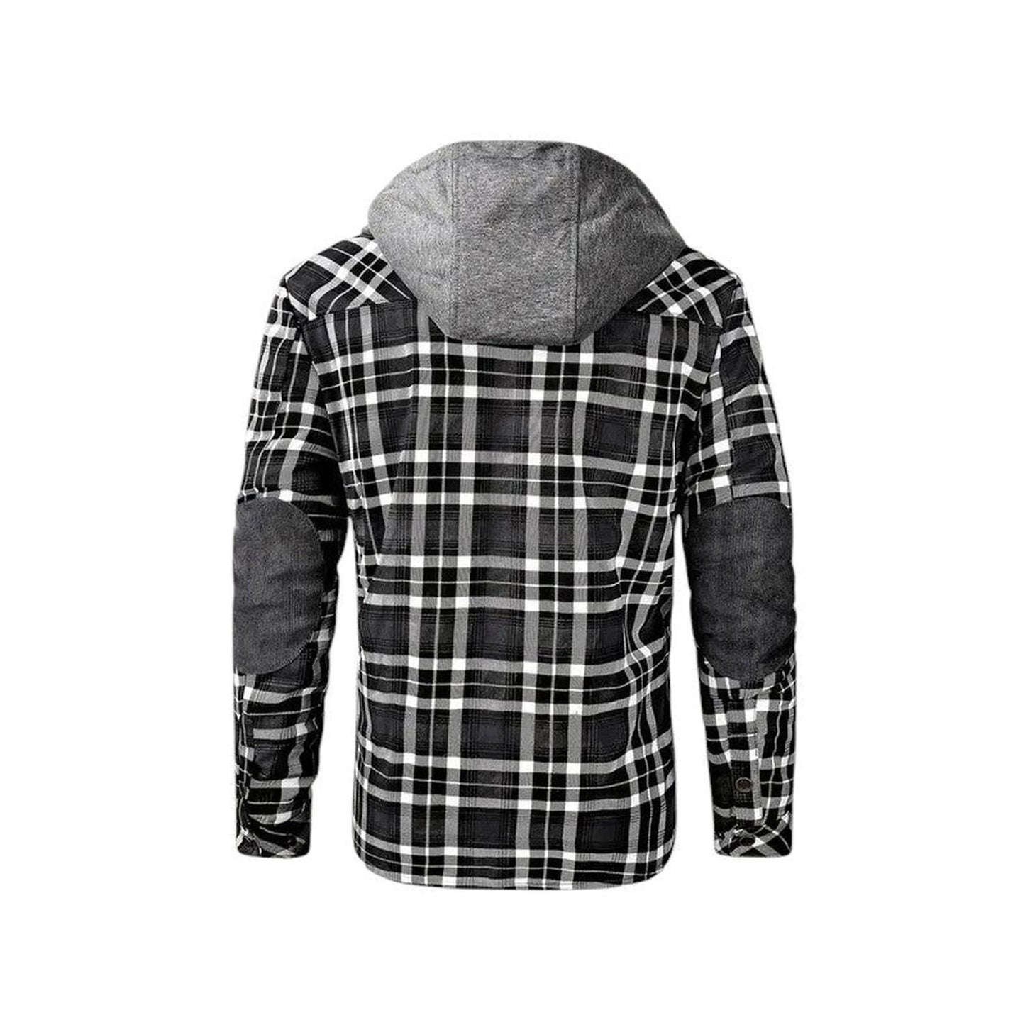 Hooded checked jacket for men