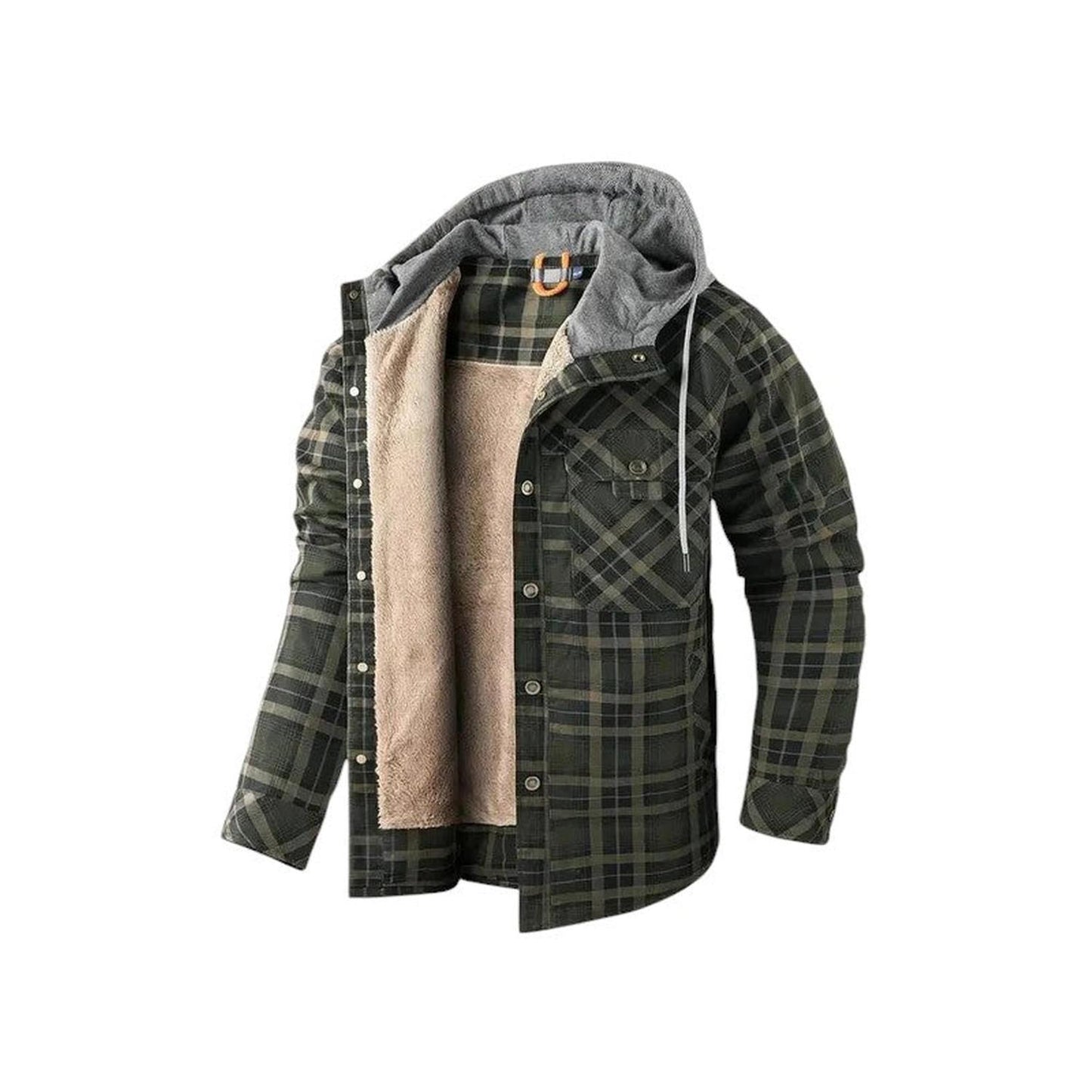 Hooded checked jacket for men