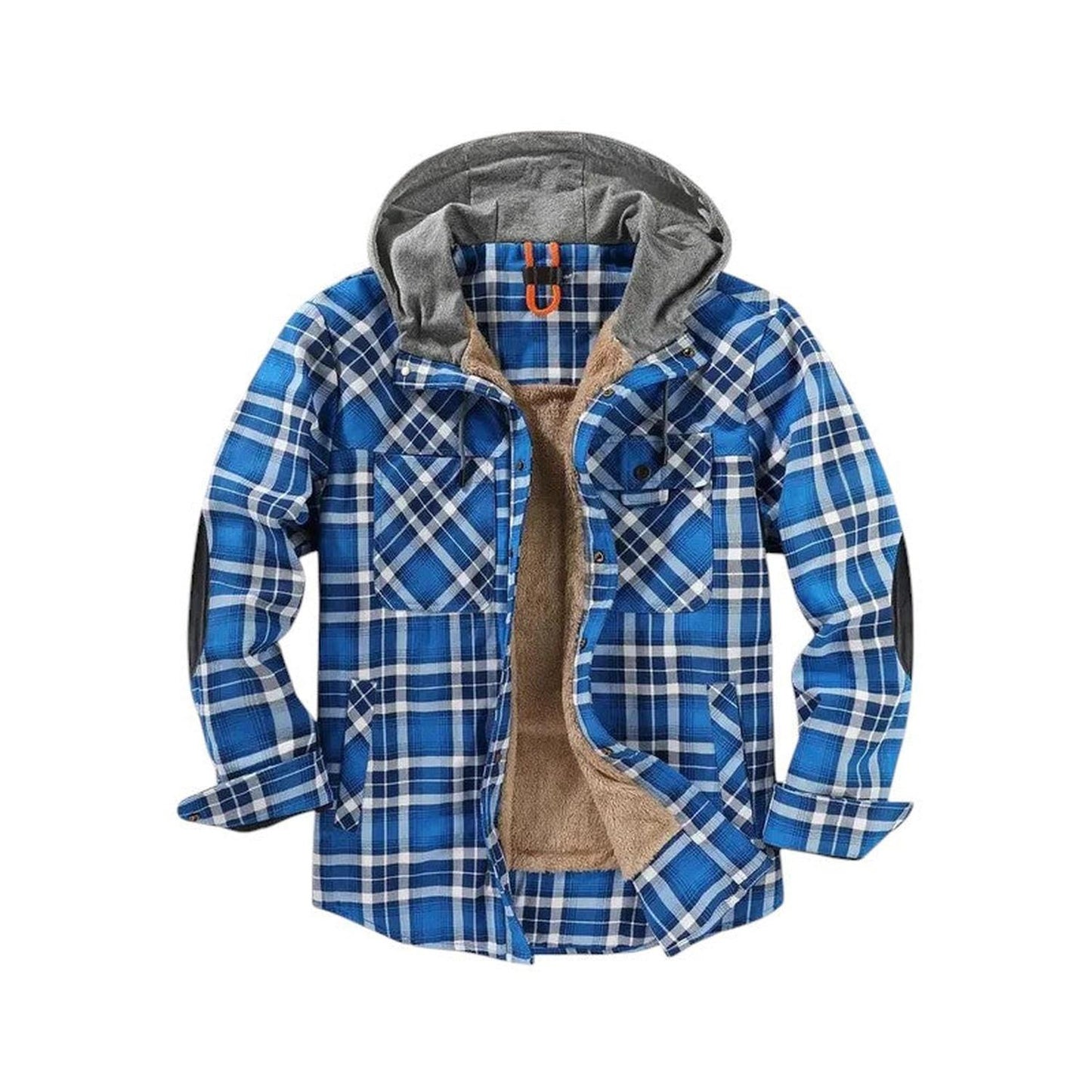 Hooded checked jacket for men