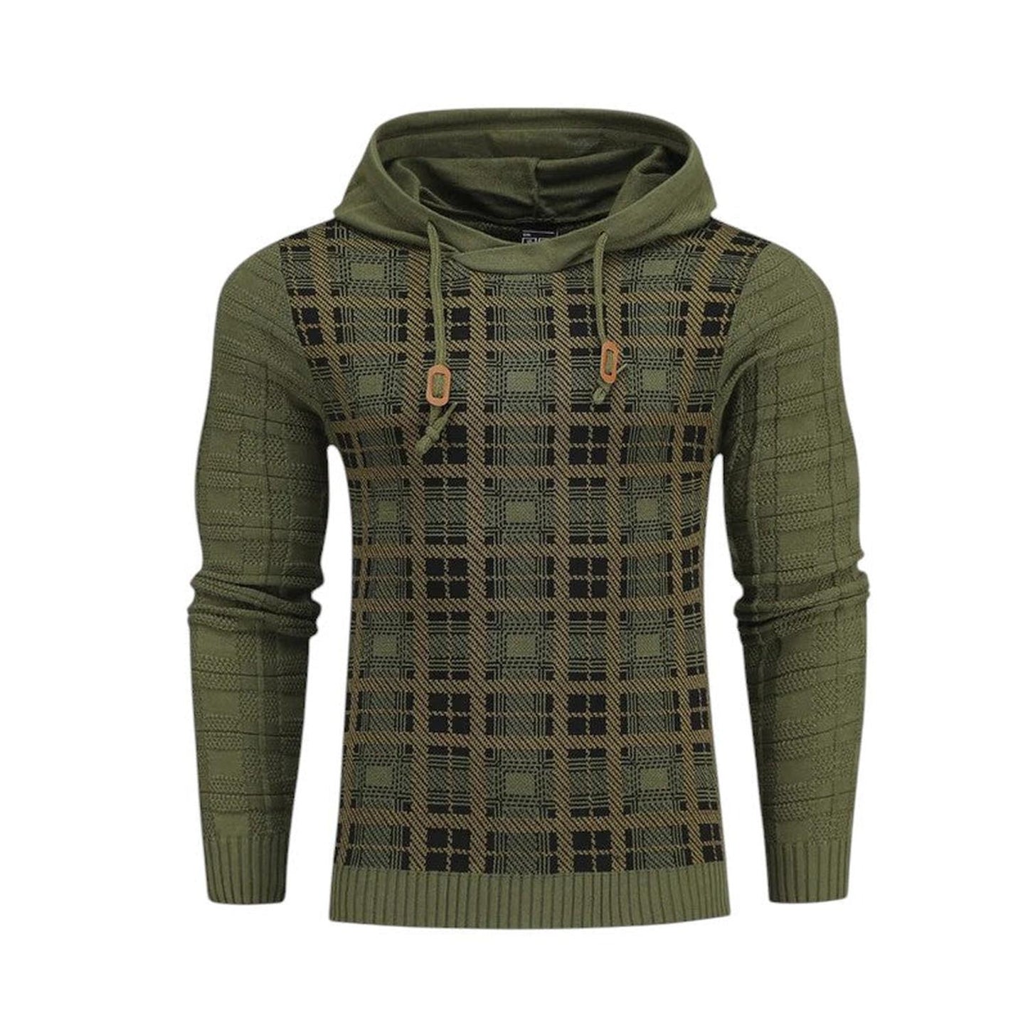 Men's fashionable checkered knitted sweater