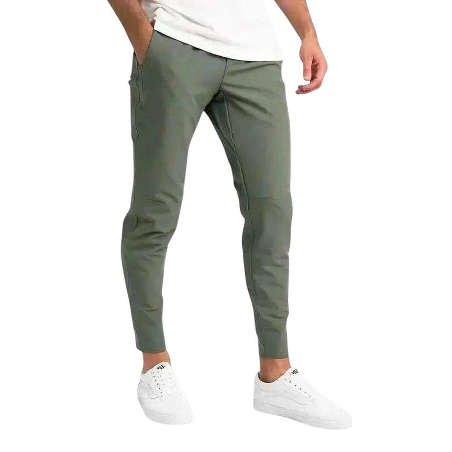 Men’s slim fit jogger trousers – stretch cotton with elastic cuffs