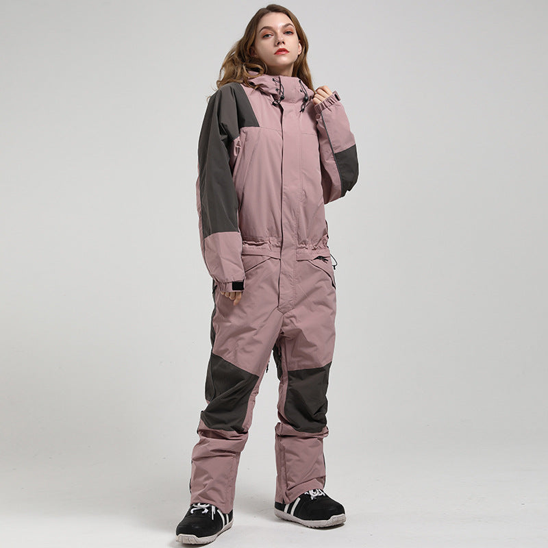 Ski Overall Unisex Waterproof Breathable One-piece Construction