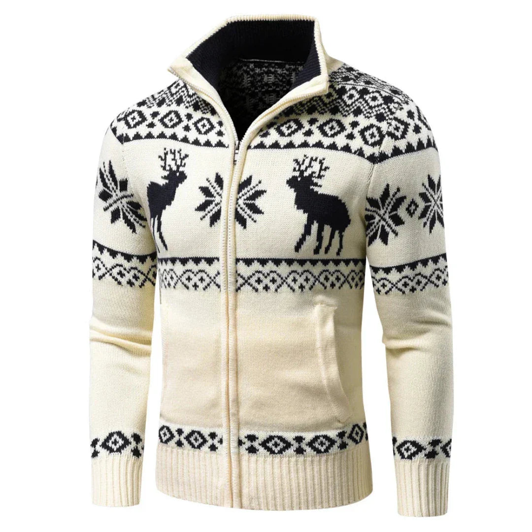 Men’s Christmas Half Zip Cardigan - Festive Winter Sweater