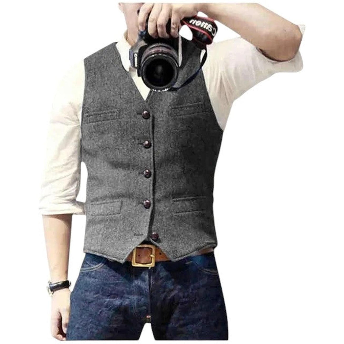 V-neck men's suit vest