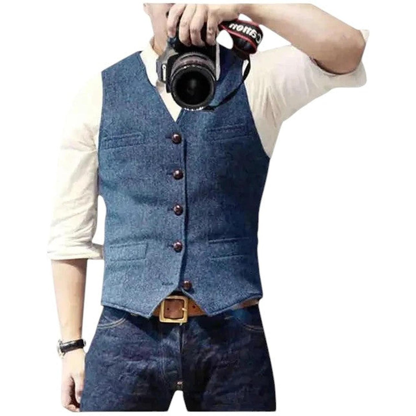 V-neck men's suit vest