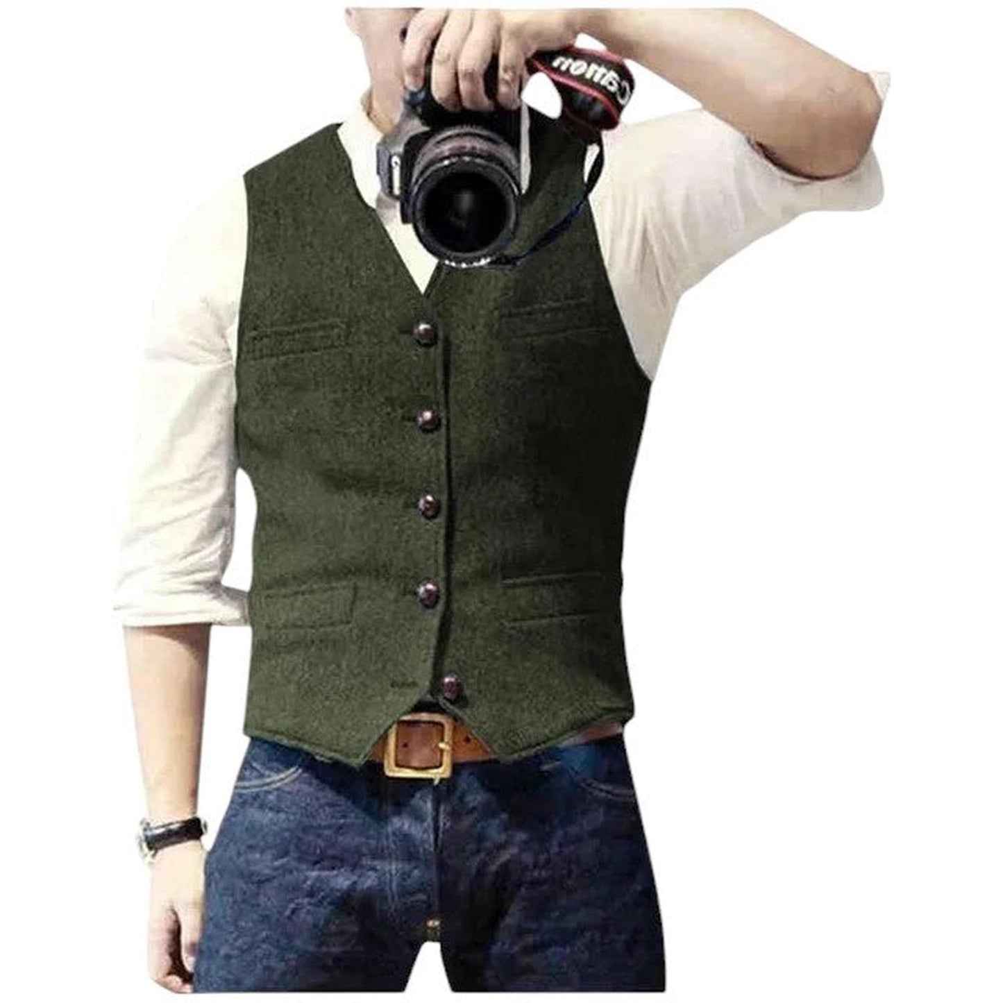 V-neck men's suit vest