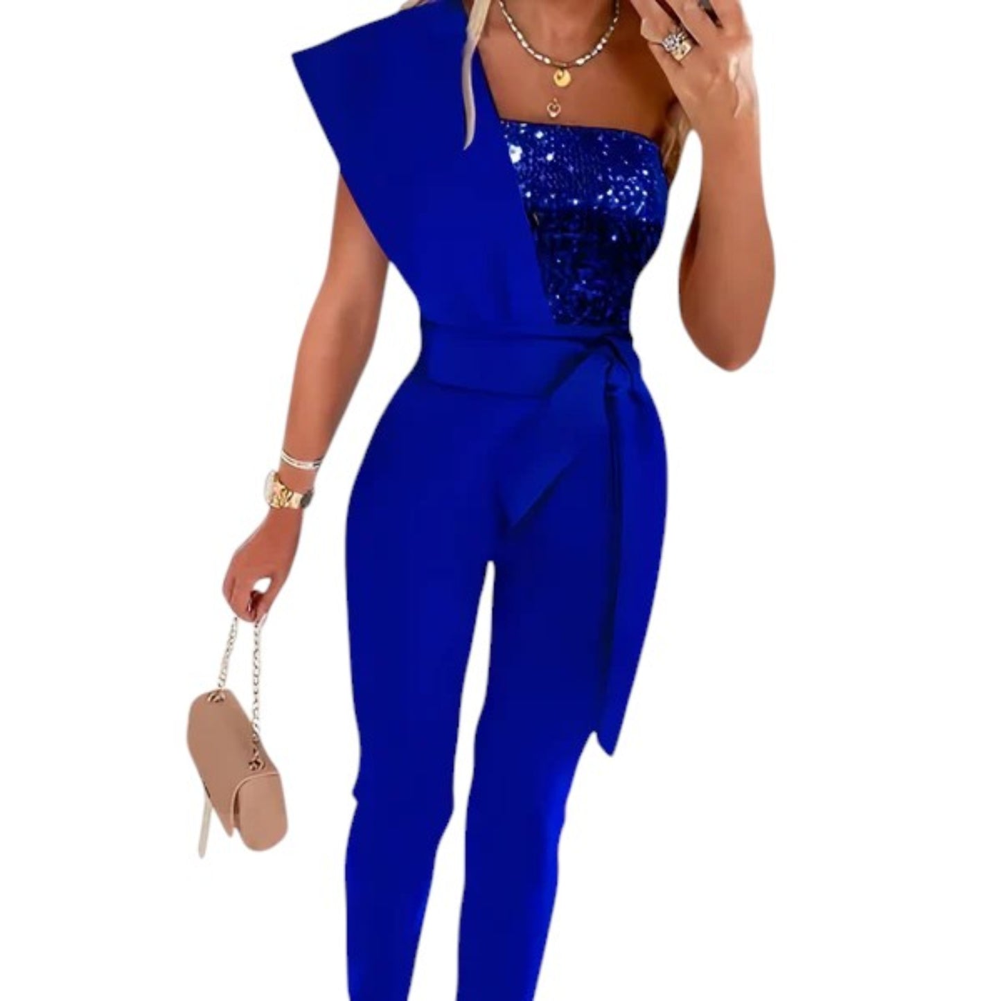 Women’s glitter bodycon jumpsuit – Evening party outfit