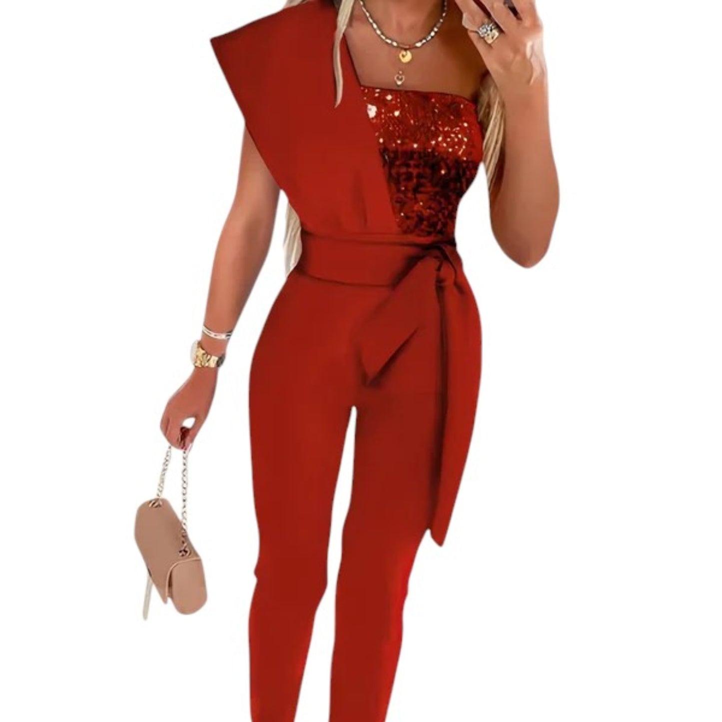 Women’s glitter bodycon jumpsuit – Evening party outfit