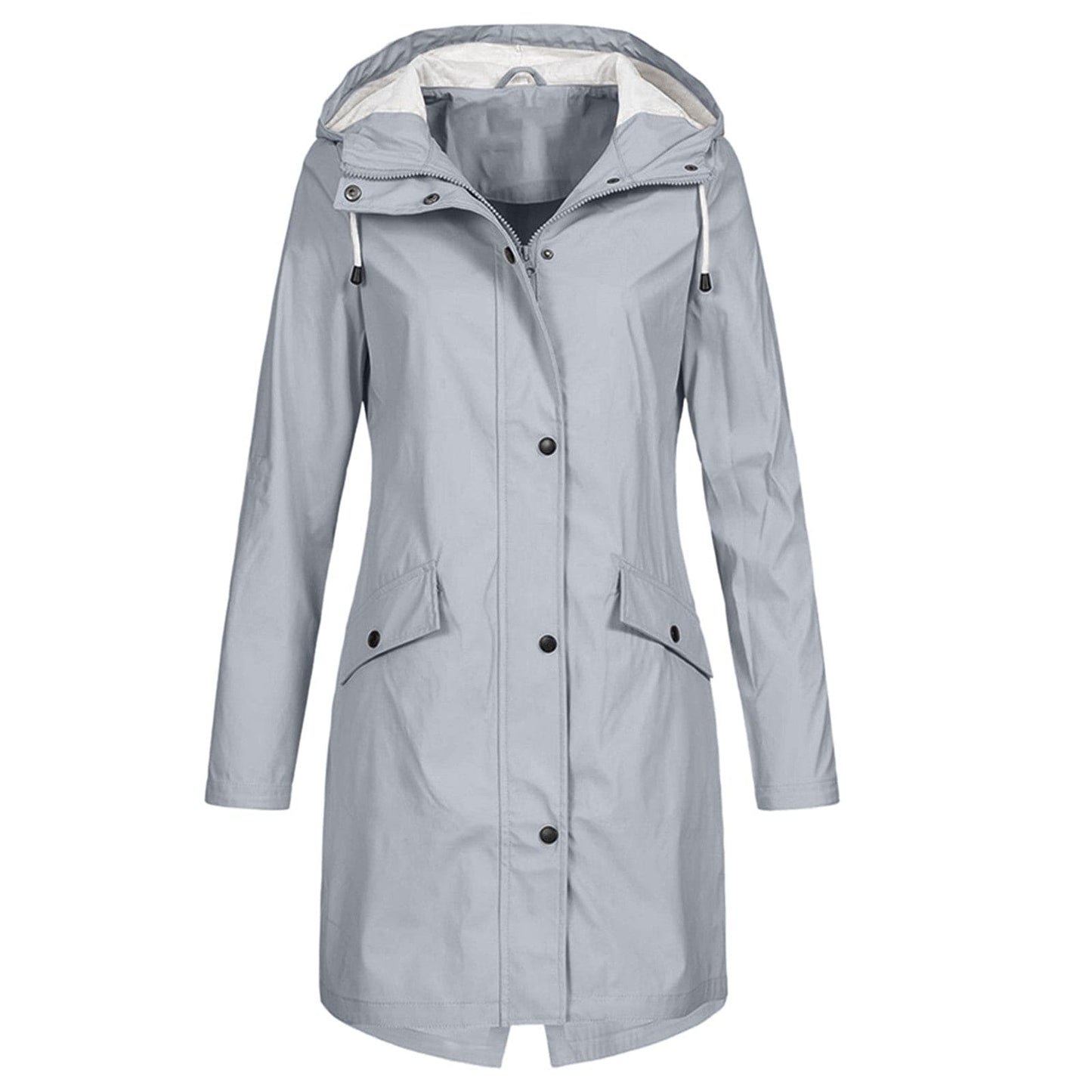Women’s Long Rain Jacket – Windproof Waterproof Coat