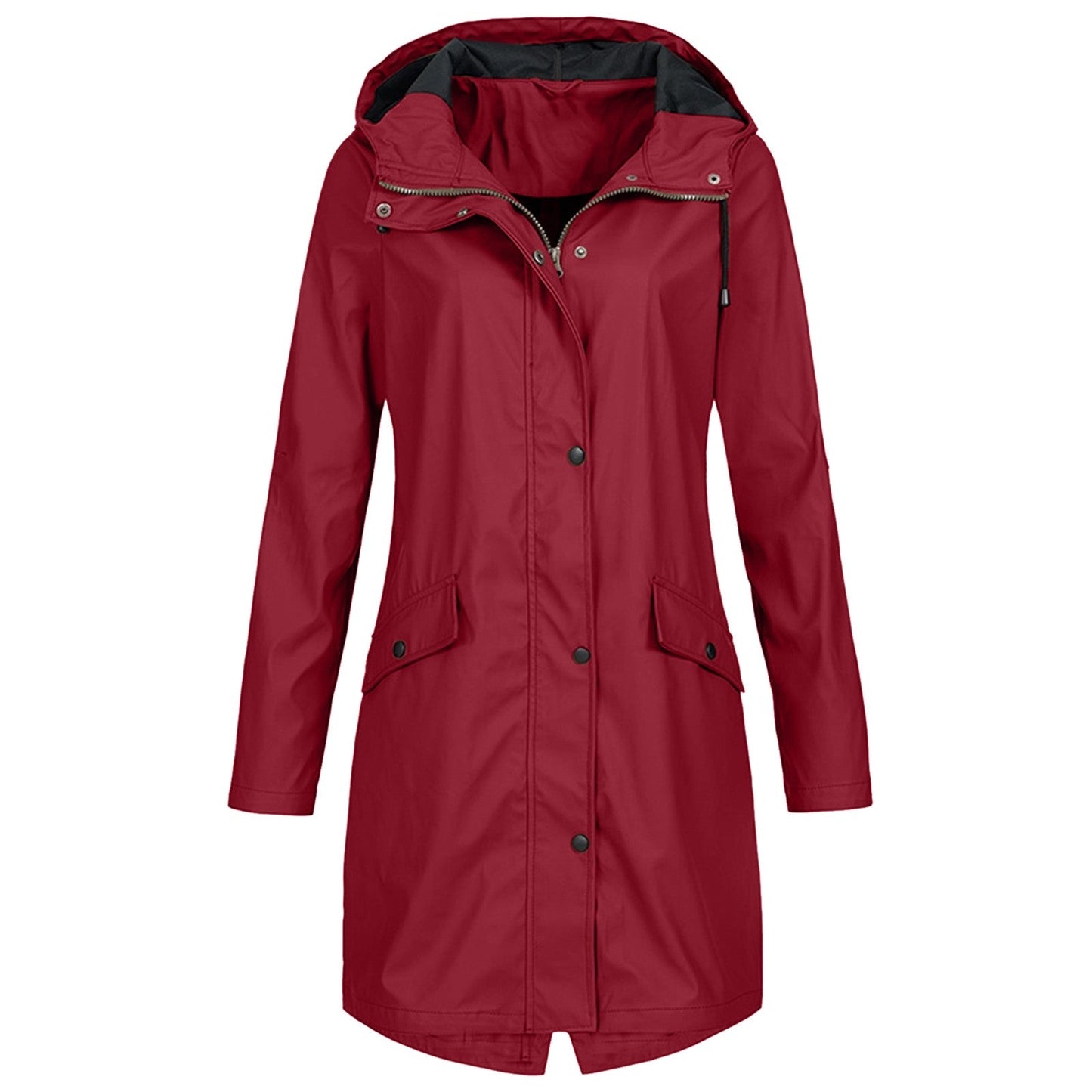 Women’s Long Rain Jacket – Windproof Waterproof Coat