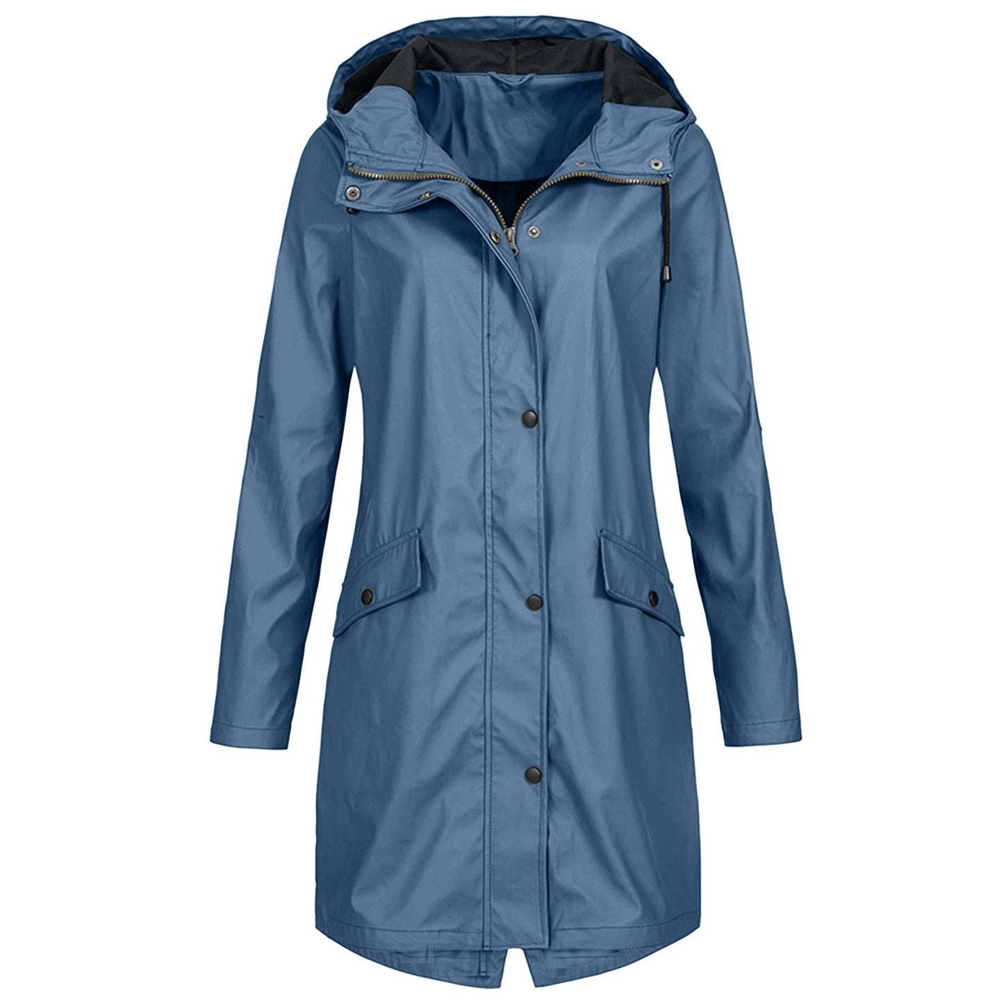 Women’s Long Rain Jacket – Windproof Waterproof Coat