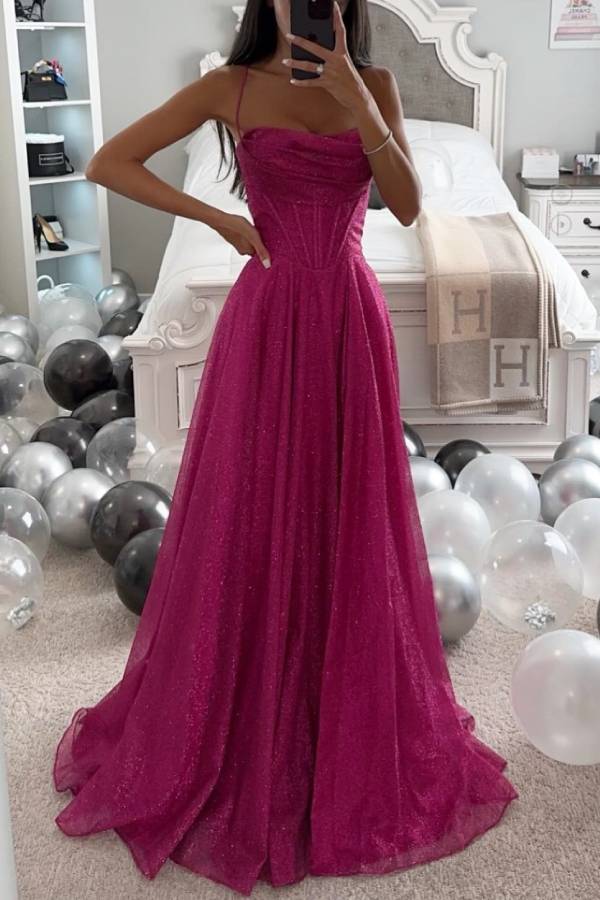 Evening Gown Women Elegant Glitter Maxi Fit Chic Look