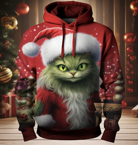 Men’s Christmas Hoodie - Festive Hoodie with Ribbed Sleeves