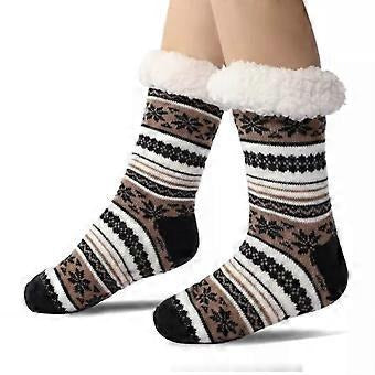 Slipper Socks Unisex Thick Construction with Non-slip Grip Feature