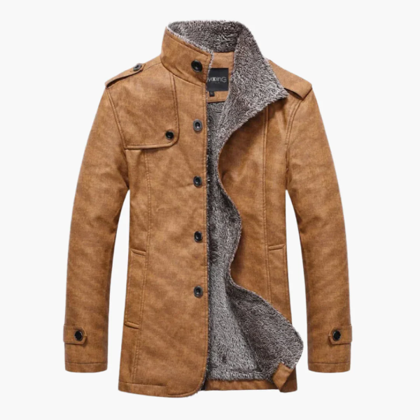 Men’s jacket - structured fit fleece lined double breasted urban style