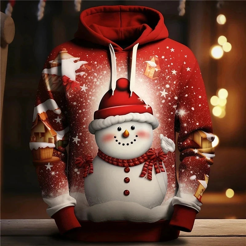 Men’s Christmas Hoodie - Festive Hoodie with Ribbed Sleeves