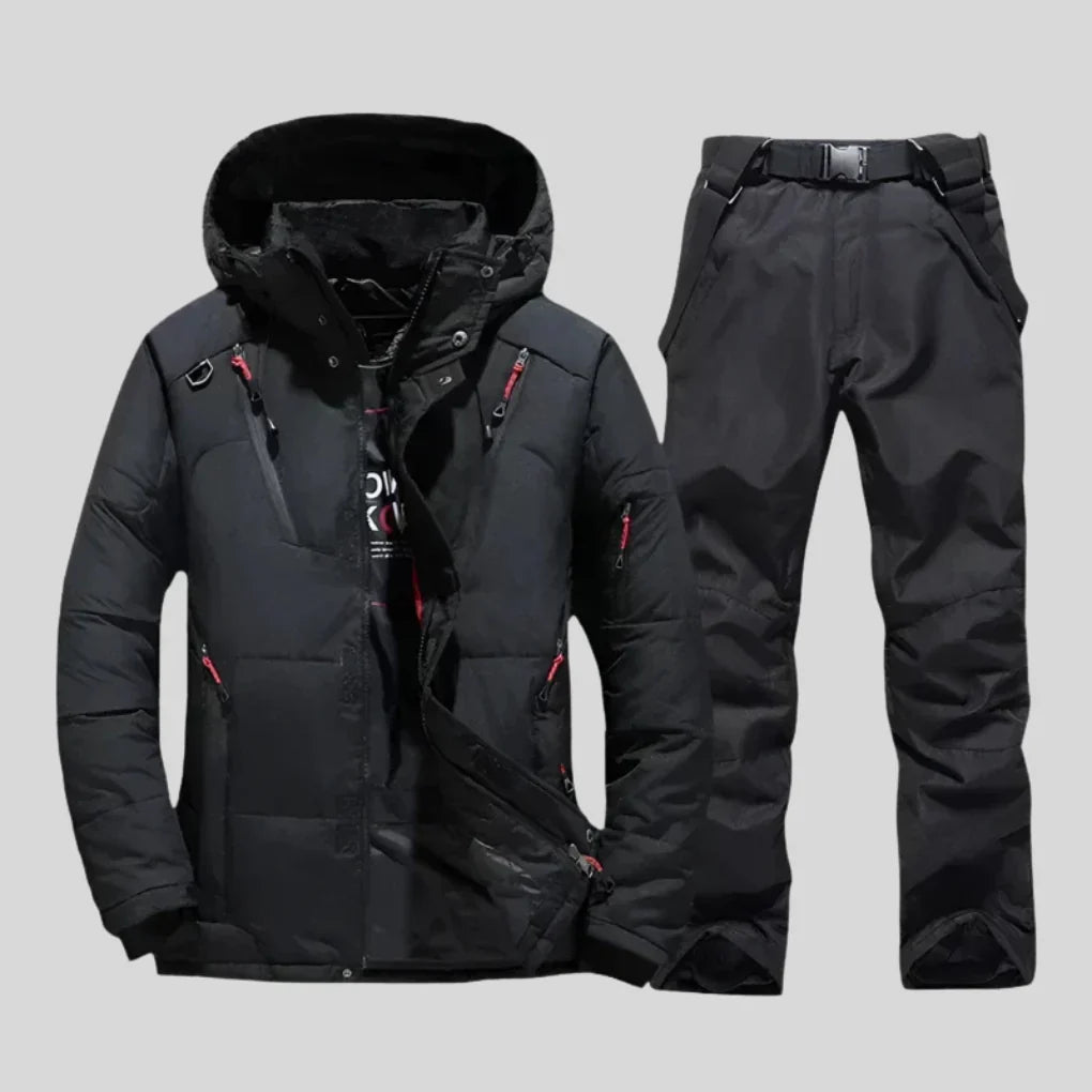 Ski Outfit Set Men Weatherproof Two Piece Design with Regular Fit