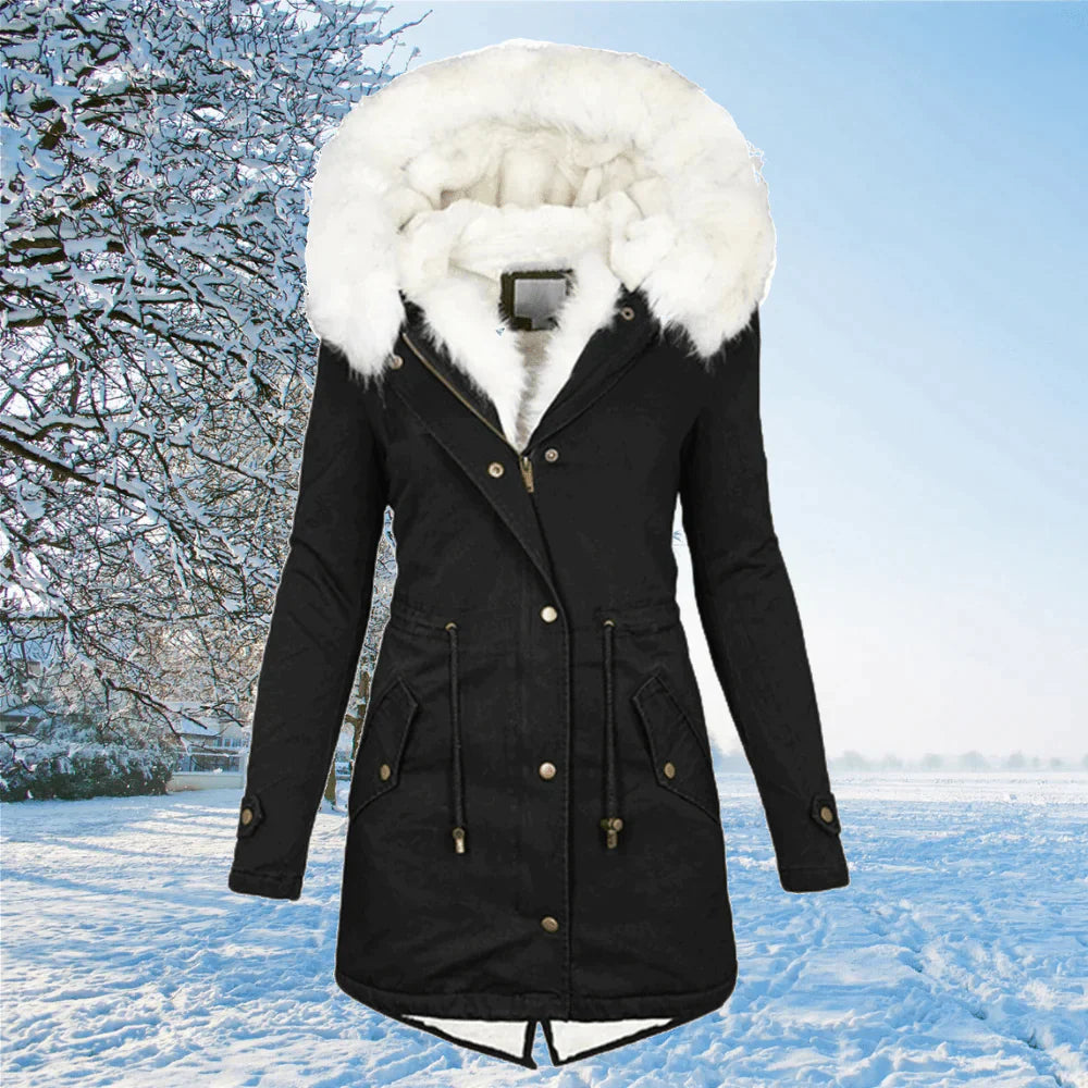 Parka Women Hooded Warm Winter Coat with Pockets