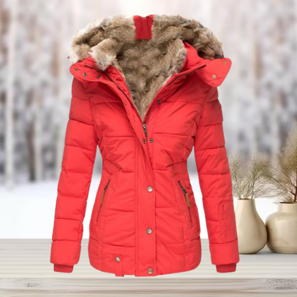 Puffer Jacket Women Winter Hooded Slim Fit