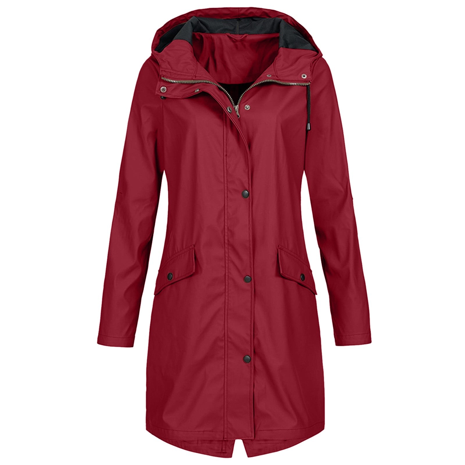 Rain Jacket Women Long Windproof Waterproof Coat