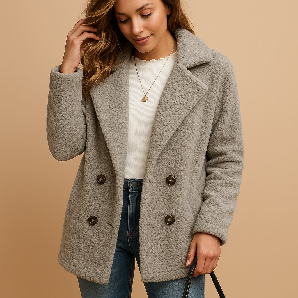 Short Winter Coat Women Tailored Fit Button Style