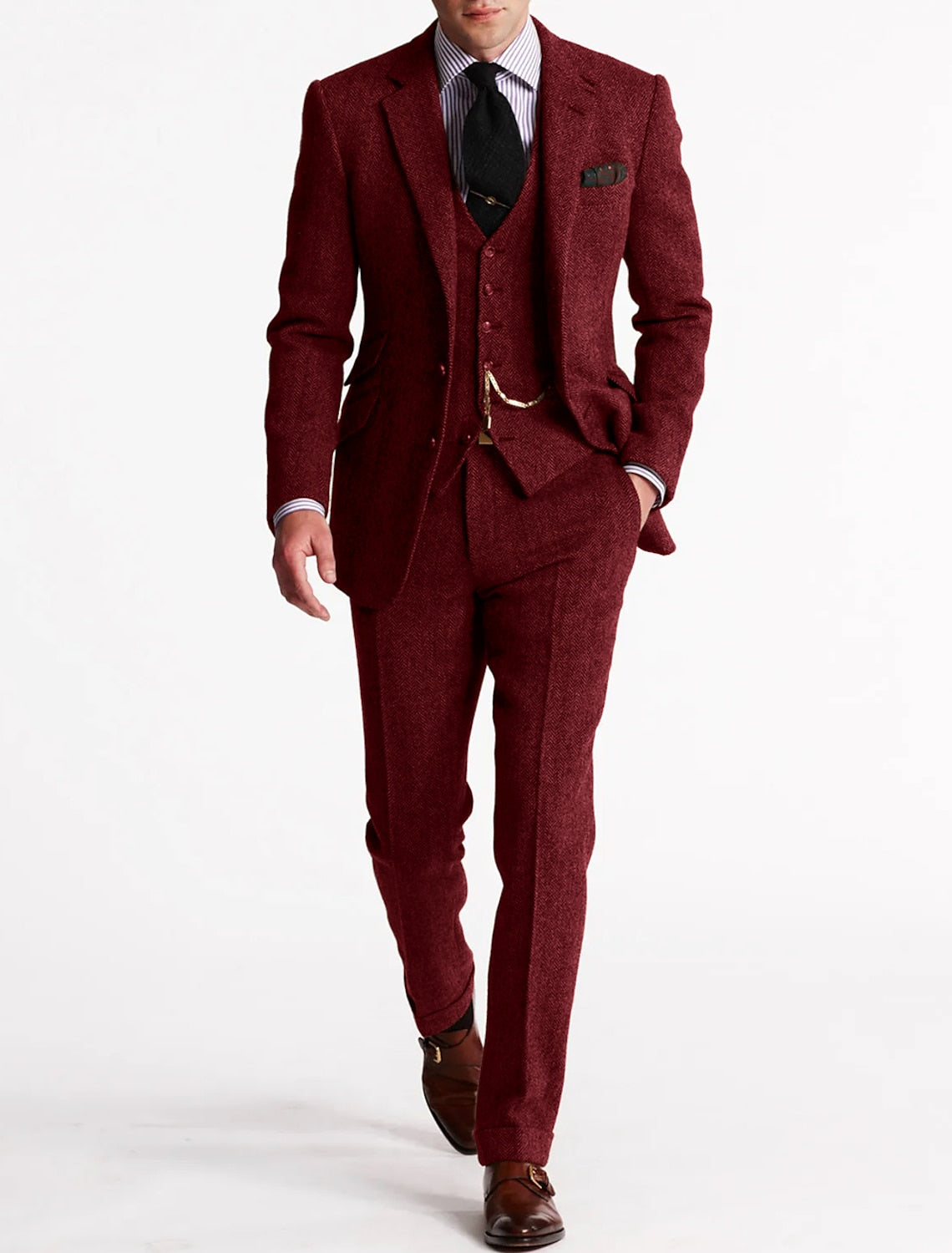 Suit Set Men Tailored Fit Elegance Classic Appeal