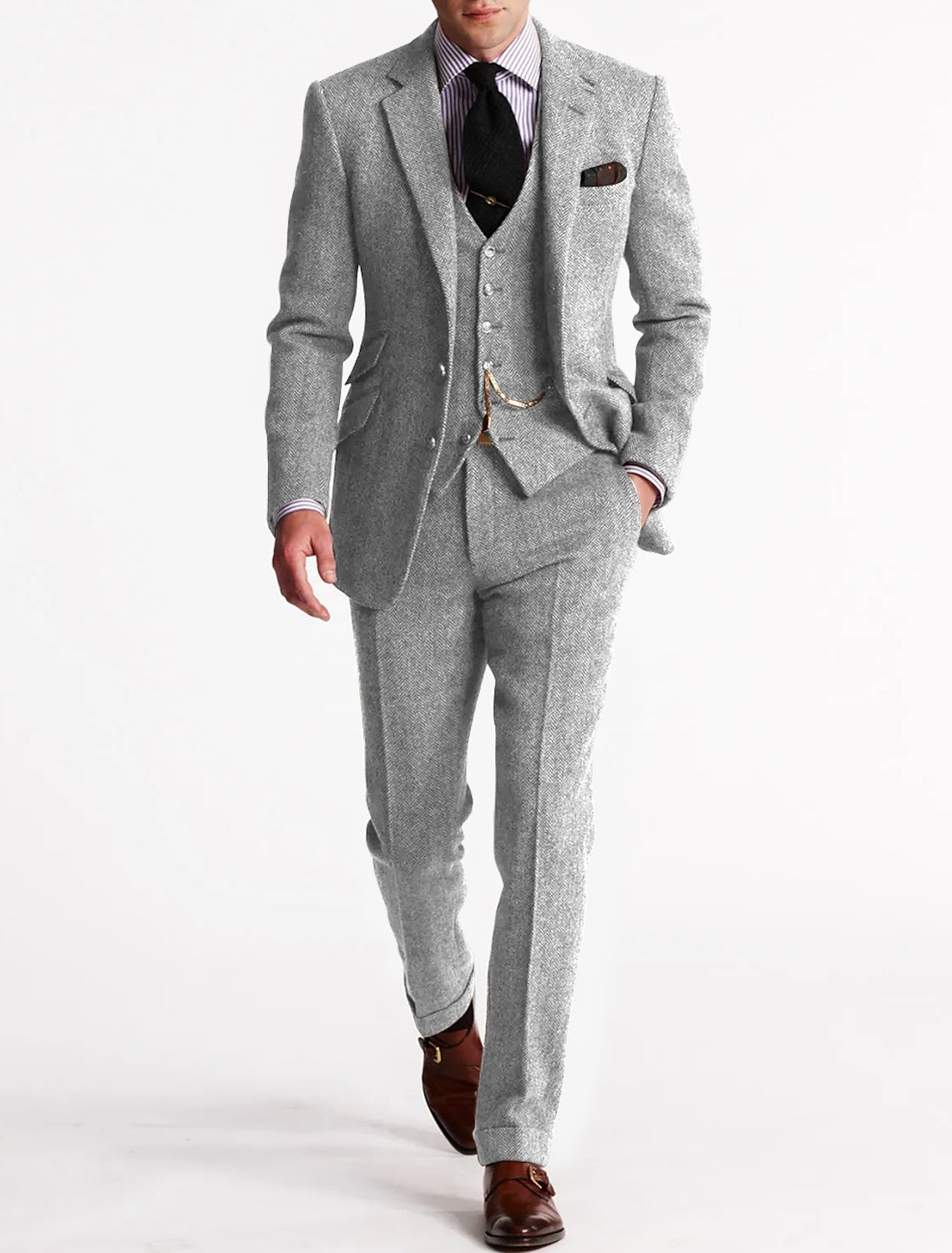 Suit Set Men Tailored Fit Elegance Classic Appeal