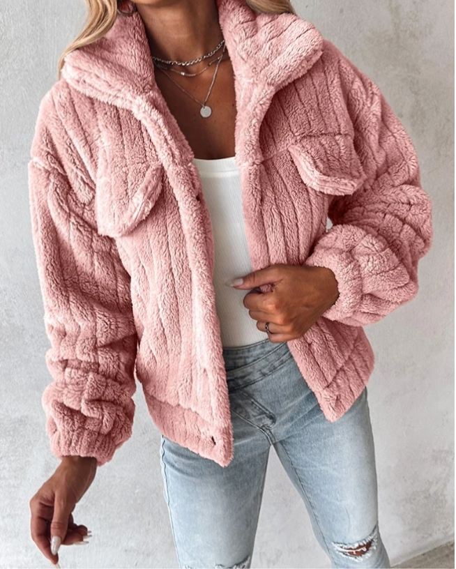 Teddy Coat Women Warm Cozy Outerwear for Everyday Style