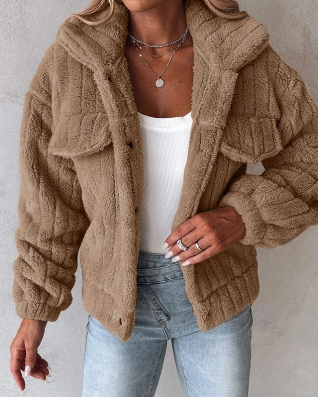 Teddy Coat Women Warm Cozy Outerwear for Everyday Style
