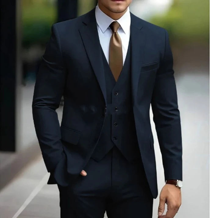 Wedding Suit Men Three-Piece Single-Breasted Classic Style