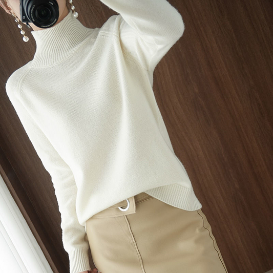 Turtleneck Sweater Women Elegant Warm Long Sleeve Winter Top