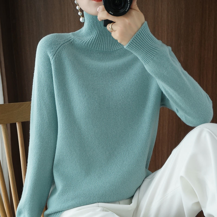 Turtleneck Sweater Women Elegant Warm Long Sleeve Winter Top