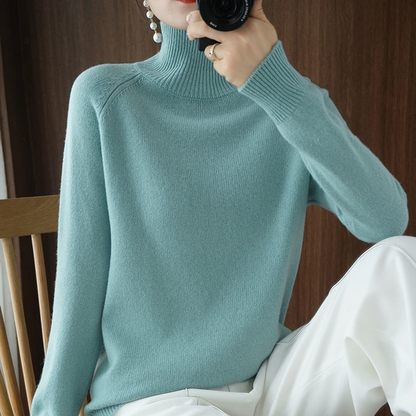 Turtleneck Sweater Women Elegant Warm Long Sleeve Winter Top