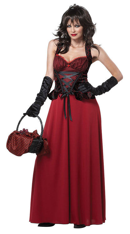 Women’s hooded cape and corset halloween dress set - maxi