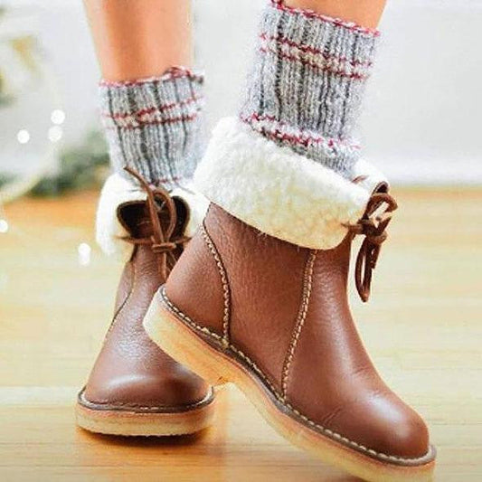 Ankle Boots Women Winter Warm Lined Boots for Cold Weather