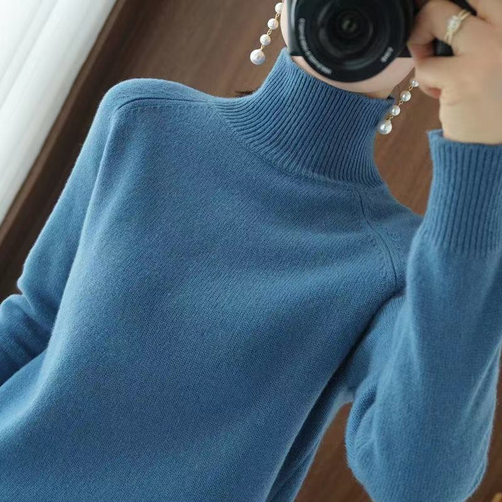 Turtleneck Sweater Women Elegant Warm Long Sleeve Winter Top