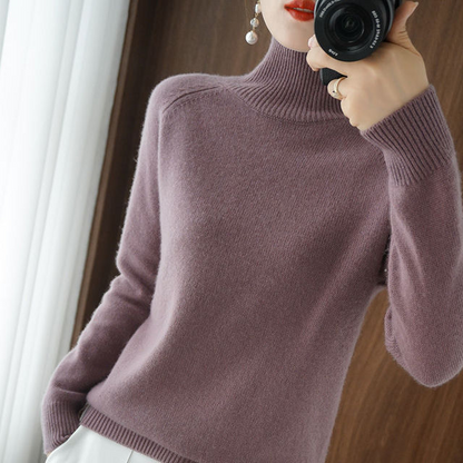 Turtleneck Sweater Women Elegant Warm Long Sleeve Winter Top