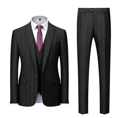 Suit Men Elegant Slim 3 Piece Formal Set