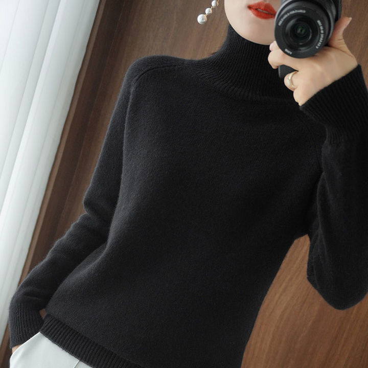 Turtleneck Sweater Women Elegant Warm Long Sleeve Winter Top