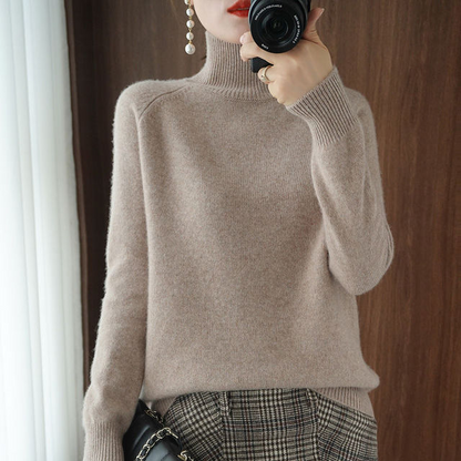 Turtleneck Sweater Women Elegant Warm Long Sleeve Winter Top
