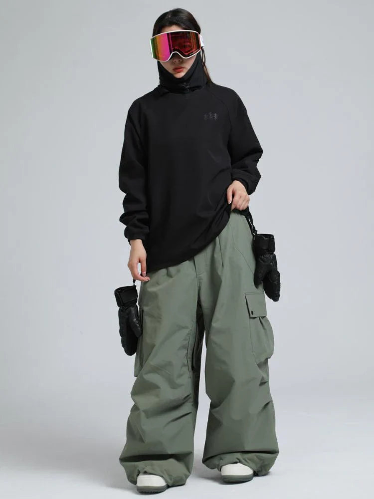 Snowboard Pants Unisex Baggy Loose Fit with Cargo Pockets Design