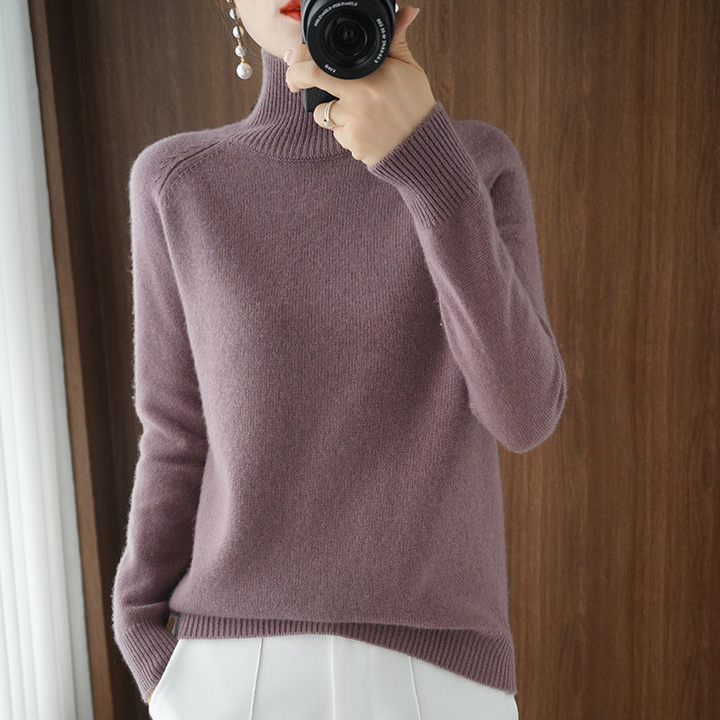 Turtleneck Sweater Women Elegant Warm Long Sleeve Winter Top