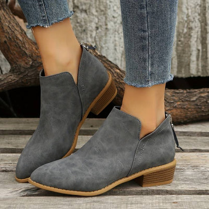 Ankle Boots Women Low Heel Slip On Design Casual Wear Everyday Use