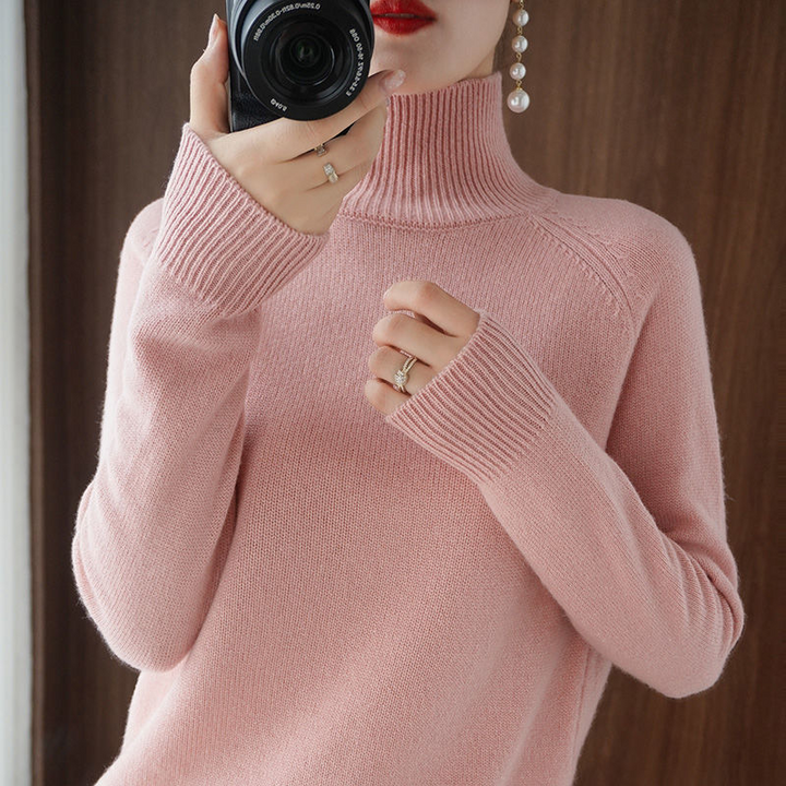 Turtleneck Sweater Women Elegant Warm Long Sleeve Winter Top