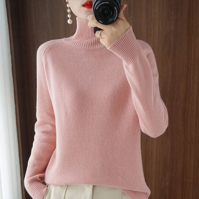 Turtleneck Sweater Women Elegant Warm Long Sleeve Winter Top