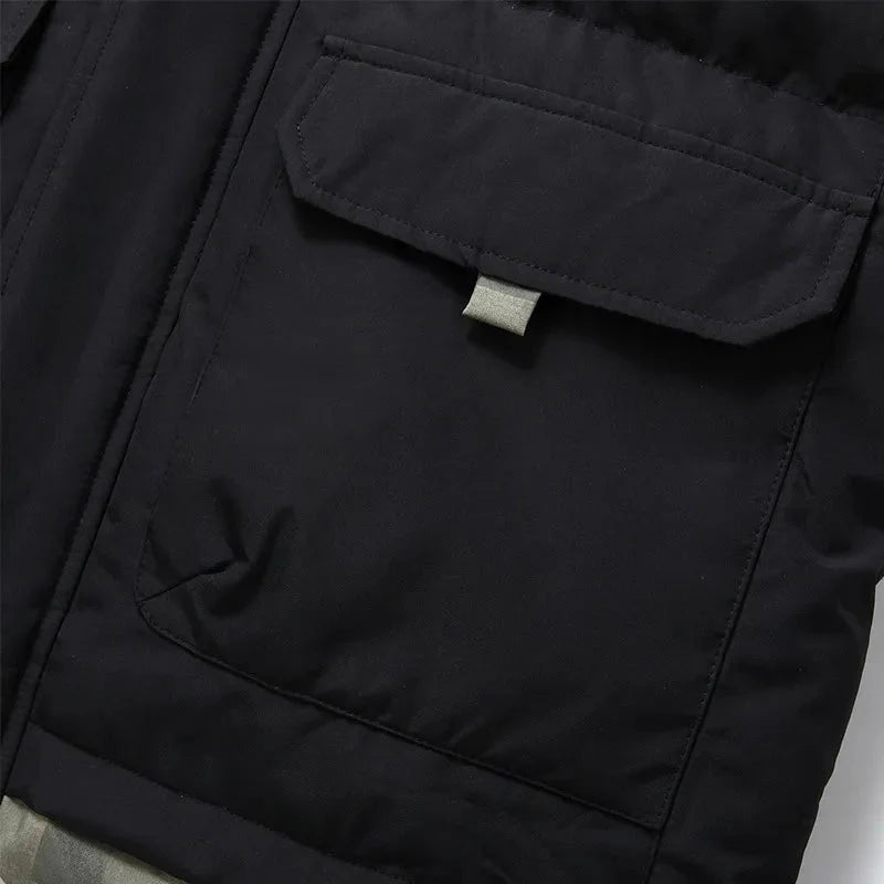 Hooded Jacket Men Insulated Puffer Adjustable Hood Closures